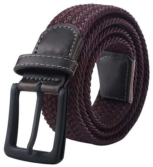 black woven belt mens