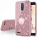 ZTE ZMax Pro Case, ZTE Carry Z981 Case, Silverback Girls Bling Glitter Sparkle Case With Stand, 3 Layers Cover for ZTE Imperial Max Z963U / ZTE Blade Max 3 Z986 / Max XL N9560 / Blade X Max -Rose Gold