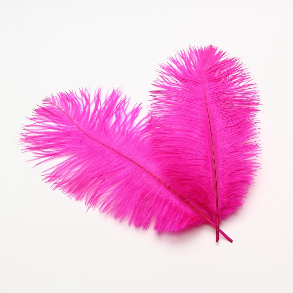 Sowder 10-12inch(25-30cm) Ostrich Feathers Plume for Wedding Centerpieces Home Decoration Pack of 10pcs(fuchsia) — image 1