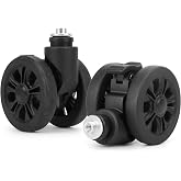 Vivikivi 2 Pcs Luggage Replacement Wheels with Brakes, V-LN2 | Suitcase Double-Row Wheels with Shock Absorption for DIY Repair Spare Suitcase Casters Replacement Luggage Parts