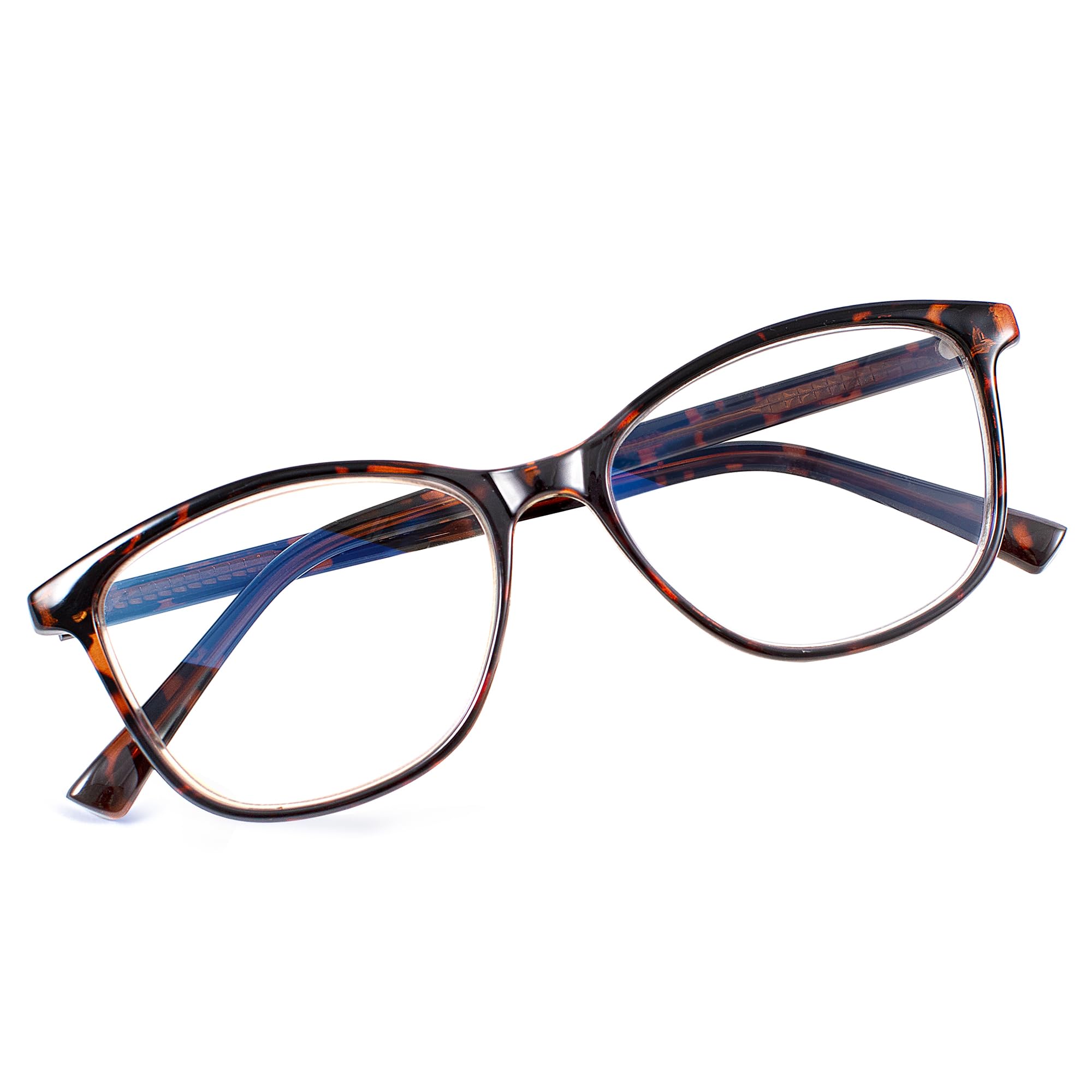 Madison Avenue Square Vintage TR90 Blue Light Blocking Reading Glasses for Women with Case, Anti Glare/Eyestrain Computer Readers Demi 3.0