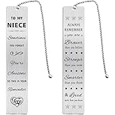 Jzxwan Niece Gifts from Auntie Aunt, Personalized Birthday Valentines Day Bookmark for My Niece, Sometimes You Forget You're Awesome Book Mark Present from Aunt Uncle