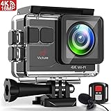 【新型】Victure アクションカメラ 4KフルHD高画質 WiFi搭載 手振れ補正 40M水中カメラ 170度超広角レンズ 外部マイク対応リモコン付き 1050mAhバッテリー2個 豊富な付属品付き バイク/自転車/車などに取り付け可能 スキーカメラ ウェアラブルカメラ スポーツカメラ アクションカム