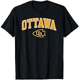 Ottawa Braves Arch Over Black Officially Licensed T-Shirt