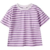 HUYISQ Toddler Boys Girls Short Sleeve Striped Cotton Crew Neck T-Shirt Unisex Kids Comfort Tees Tops Shirts