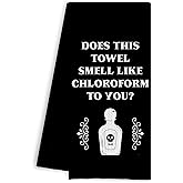 Qpenm Funny Kitchen Dish Towels -Funny Black Bathroom Hand Towel Decor, Gothic Bathroom Towel, Witchy Tea Towel 16 X 24 in