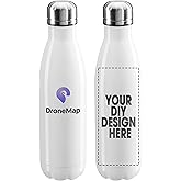 Personalized Custom Water Bottles Print in USA 17oz 10 Pcs Stainless Steel Double Wall Insulated Leakproof Cups With Colorful Text Logo for Sports Outdoors