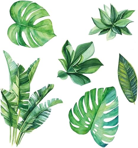 Amazon Com Amaonm 3d Extraible Plantas Verdes Nordicas Frescas Hojas De Pared Pegatinas De Pared Para Decoracion De La Habitacion De La Guarderia Pegatinas De Pared Diy Decoracion De La Pared Del Arte