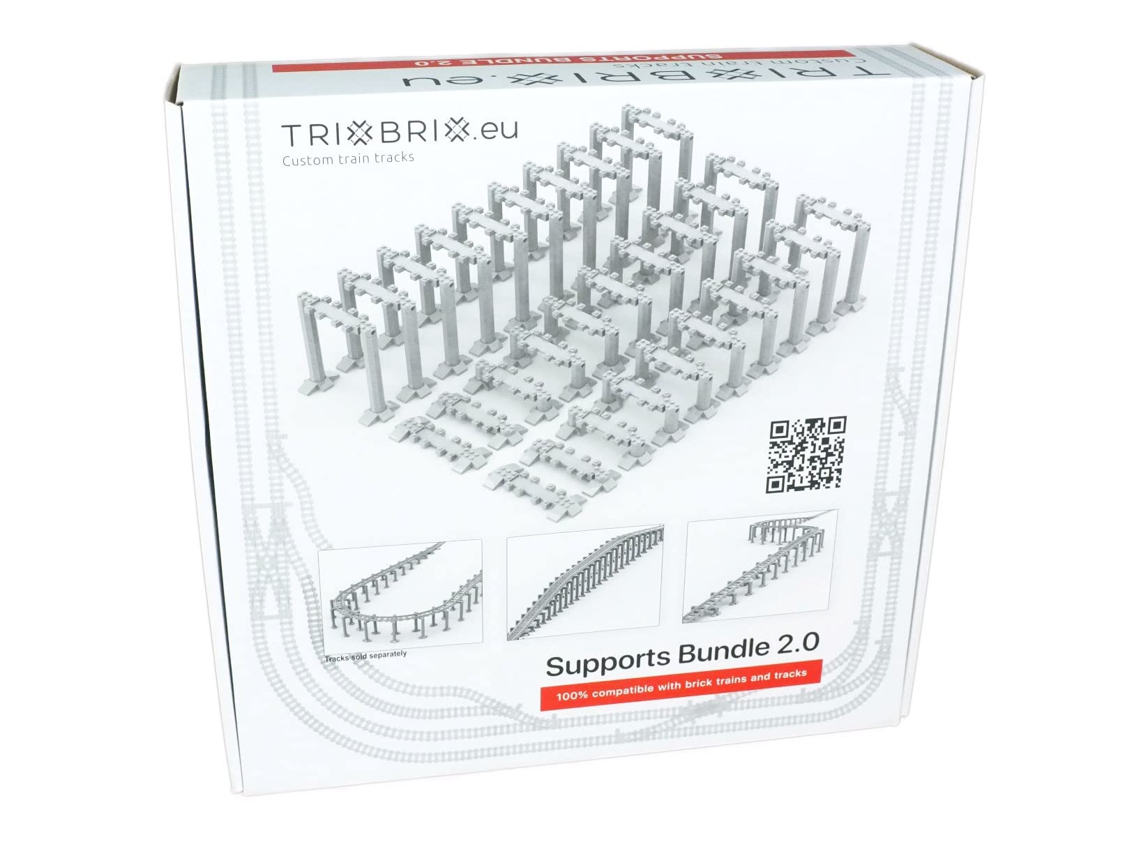 Trixbrix Supports Bundle 2.0 Compatible with Lego City Train Sets, 60197 60198 10277 60205 60238 60337