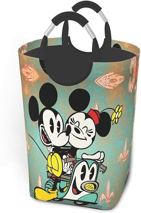 Amazon 大容量 レトロ ミッキーマウス ミニーマウス ランドリーバスケット 50l 洗濯カゴ 折りたたみ 脱衣かご 洗濯バスケット 収納ボックス 取っ手付き 防水 アニメ キャラクター かご バスケット オンライン通販