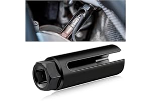 SHMZK 1/2" Drive by 7/8" 6-Point Chrome Vanadium Steel O2 Sensor Socket, Offset Oxygen Sensor Socket for Vehicle O2 Removal Installation (Small Opening)