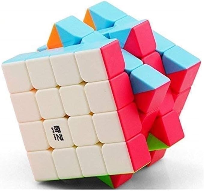 Adichai 4 X 4 X 4 Qiyi Qiyuan Sticker Less Magic Speed Cube (Multicolour)