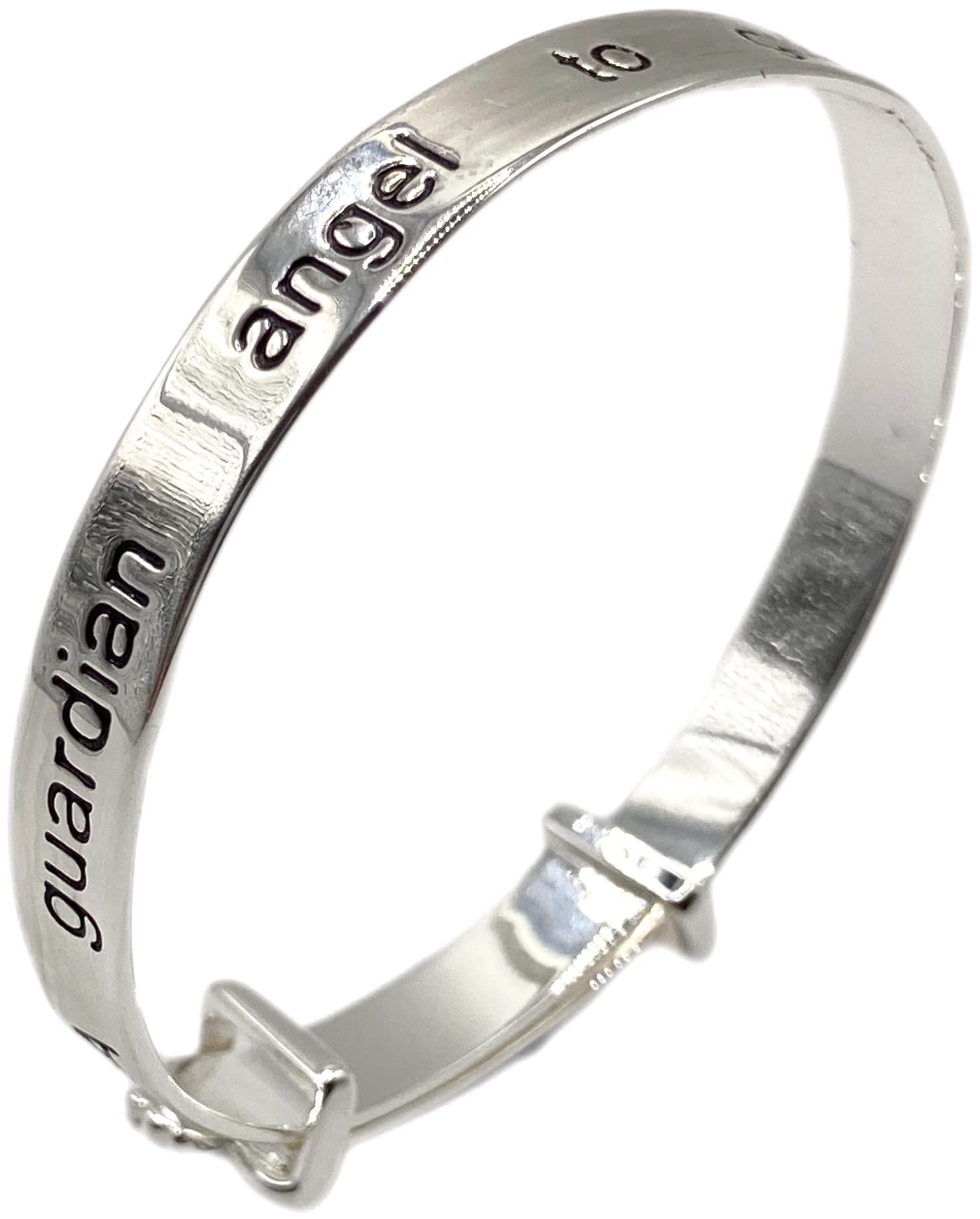 Equilibrium Silver Plated Guardian Angel Baby Bangle Christening Gift