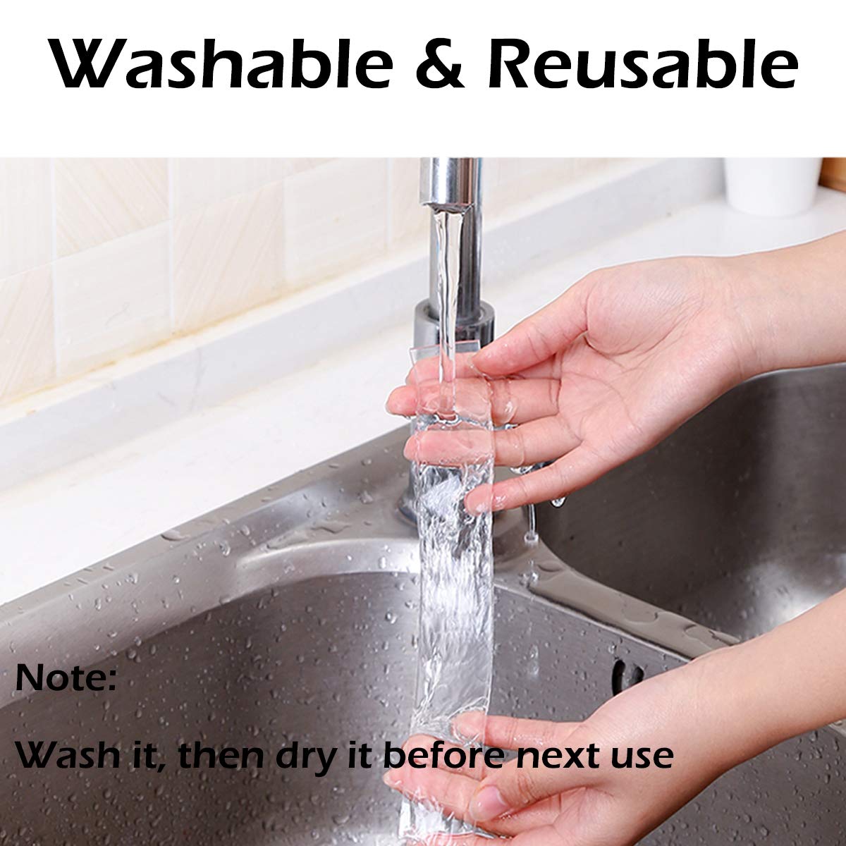 LLMoon Nano Double Sided Adhesive Tape, Reusable Washable Traceless Transparent Tape Removable Tapes for Household Industrial Mounting Tape(2MM/3.28Ft)