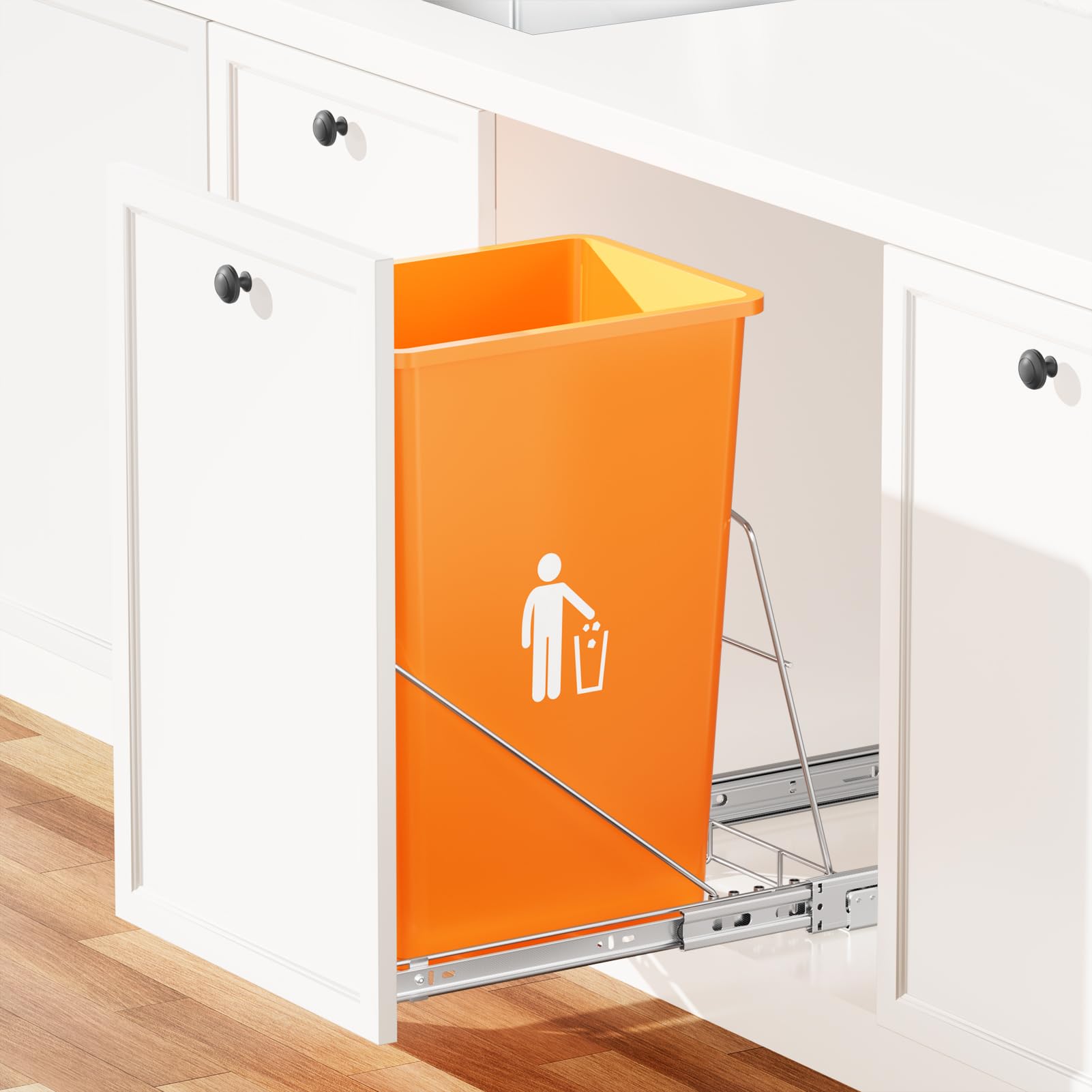 RUNMI 35 QT Pull Out Trash Can Under Cabinet, Under Sink Trash Can Rack ...