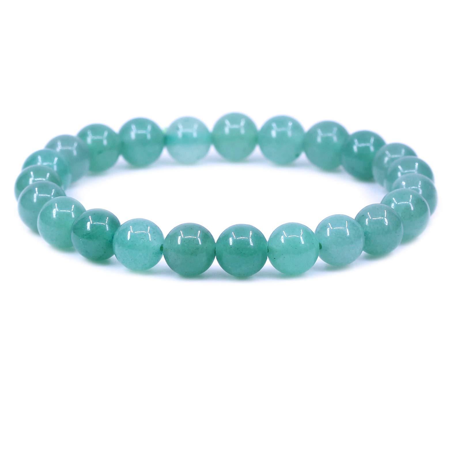 CHENYUE Natural Green Aventurine Gemstone 8mm Round Beads Stretch Bracelet 7" Unisex — image 1