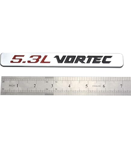 2x Emblemi Cofano Cromati 3D Per Vortec 4.3L &ndash; Badge Motore Per Chevy Sierra