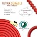 IBeaty 50ft Expanding Hose, Upgraded Strongest Expandable Garden Hose Double Latex Core Extra Strength Fabric and Solid Brass Connector with 9-Pattern Spray Nozzle (50FT, Red)
