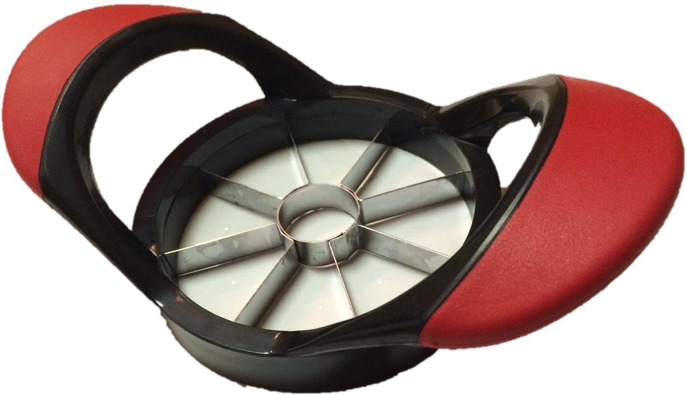 Apple Slicer, Wedger, Cutter and Corer with Easy Rubber Grip Handles and Stainless Steel Blades by Happy Gourmet Kitchenware