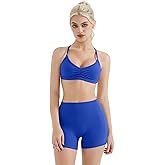 SUUKSESS Workout Sets for Women Padded Open Back Strappy Gym Set Criss Cross Yoga Sets 2 Pieces