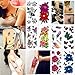 COKOHAPPY Temporary Tattoos for Women Teens Girls - 8 Sheets Fake Tattoos Flower Sticker for Arm Shoulders Waist Chest & Back - Night Show Girls Flash Tattoos Waterproof Large Transfers