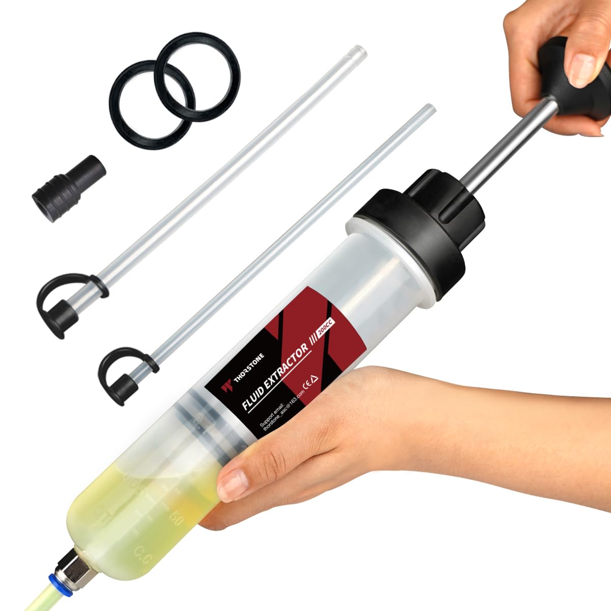 Thorstone 200cc Fluid Extractor Pump with 2pcs 22cm PVC Suction Tubes