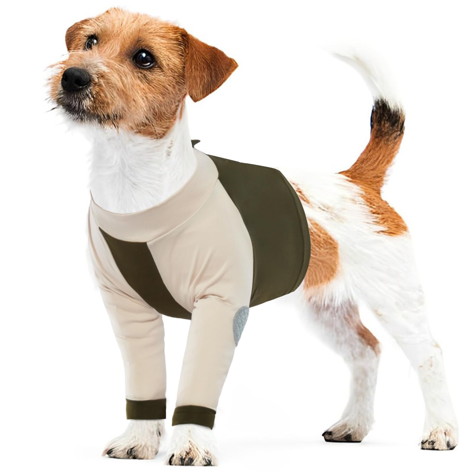 LeLePet Dog Recovery Suit for Front Legs, Dog Surgery Recovery Suit Female Male, Pet Leg Wound Protector After Surgery, Elbow Protector, Front Leg Sleeve to Prevent Licking, Army Green S — image 1