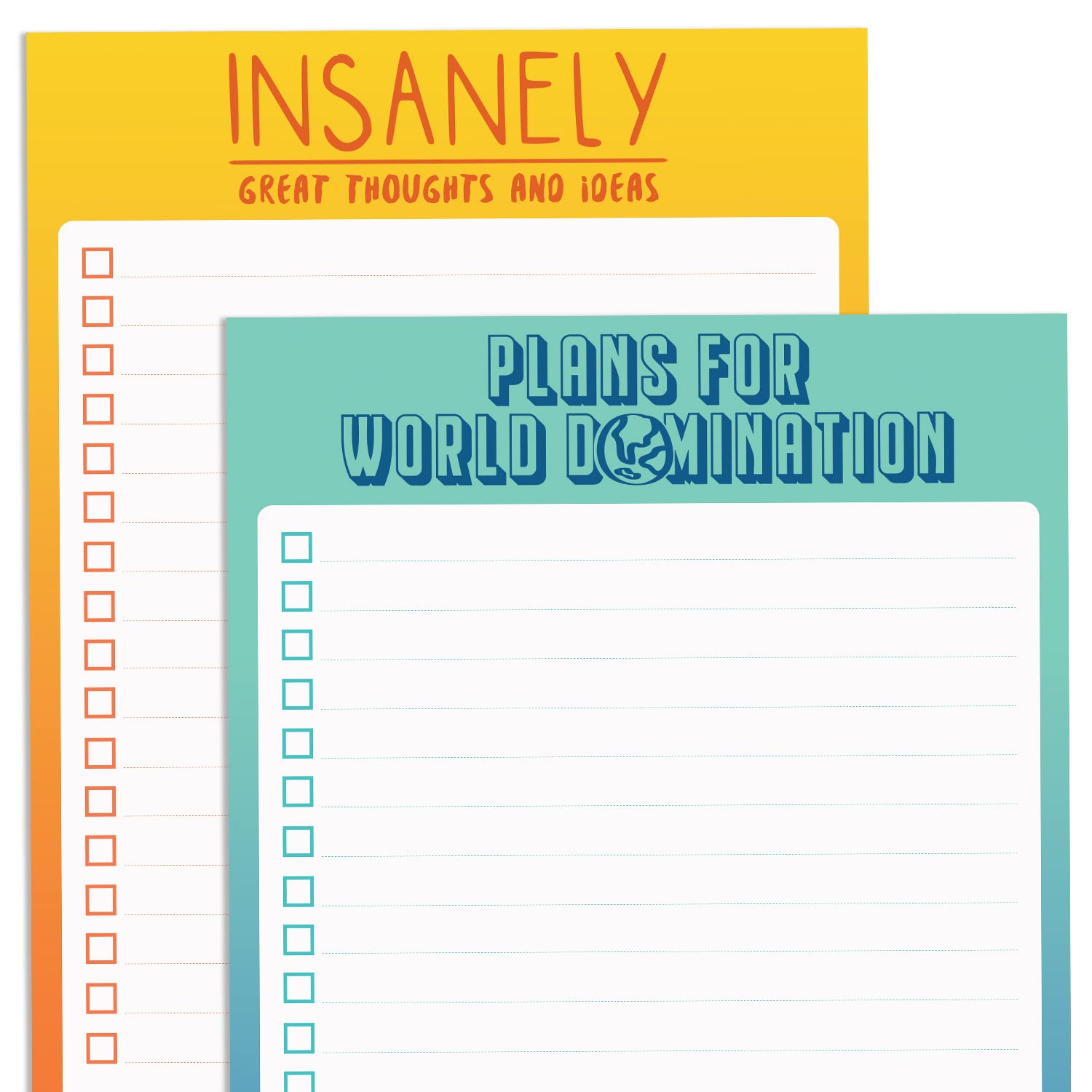 Photo 1 of 2 Funny To Do List Notepads - Set of Two 50 Sheet 5.5 x 8.5” Note Pads for Daily and Weekly Tasks, Planner Organizer, and Checklists - Fun Coworker Gifts, Humorous Office Supplies to Track Tasks