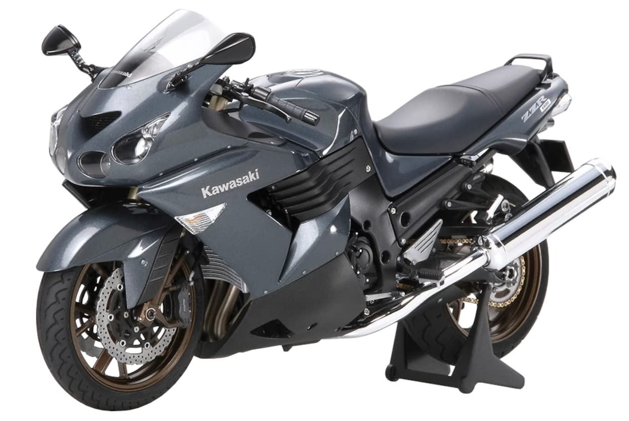 Tamiya 14111 1:12 Kawasaki ZZR 1400 Ninja/ZX-14 Street - Faithful Replica, Plastic Kit, Crafts, Model Kit, Assembly, Unpainted, Multi-Coloured