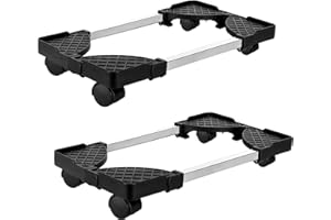 DiDiBirDi 2 Pcs Computer Tower CPU Stand with Adjustable Length and Width,Equipped with 4 Movable Pulleys, Suitable for Most Computer Hosts