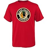 Outerstuff Chicago Blackhawks Youth Size Team Logo T-Shirt (Youth Large-14/16) Red