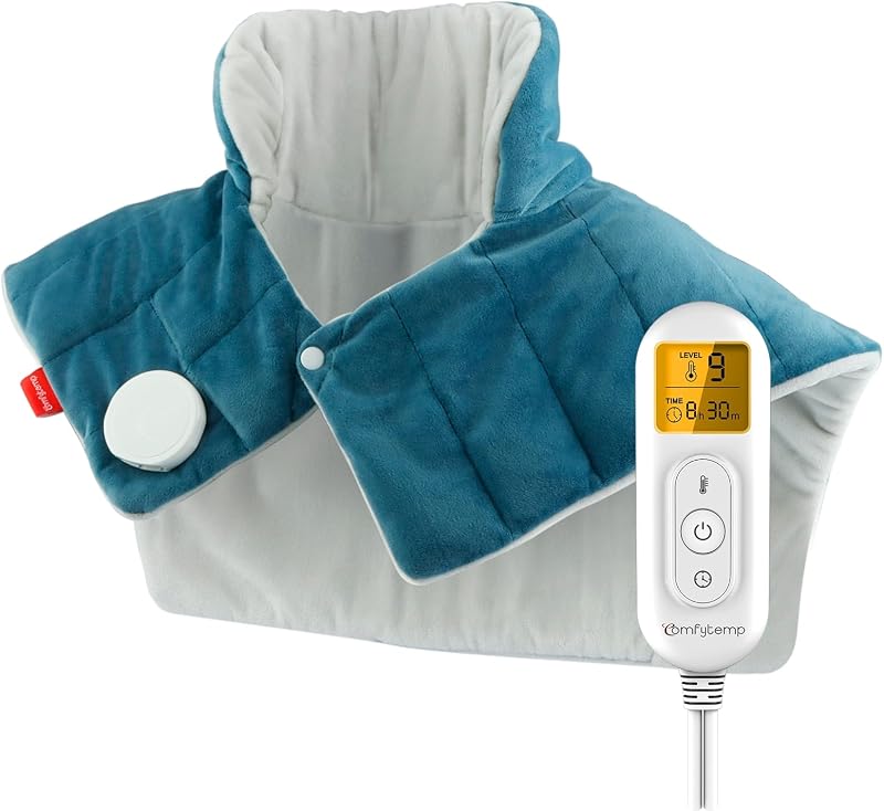 Comfytemp Weighted Neck and Shoulder Heat Pad 2.2 lb 9 Temps 11 Auto-Off