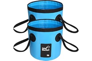 BANCHELLE Collapsible Bucket Water Container Portable Folding Camp Wash Basin for Outdoor Traveling Hiking Fishing Car Washing Gardening Camping 2 PCS