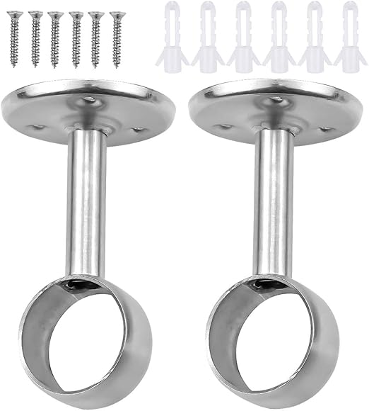 Dokpav 2 Pack Stainless Steel Closet Pole Sockets, Heavy Duty Closet