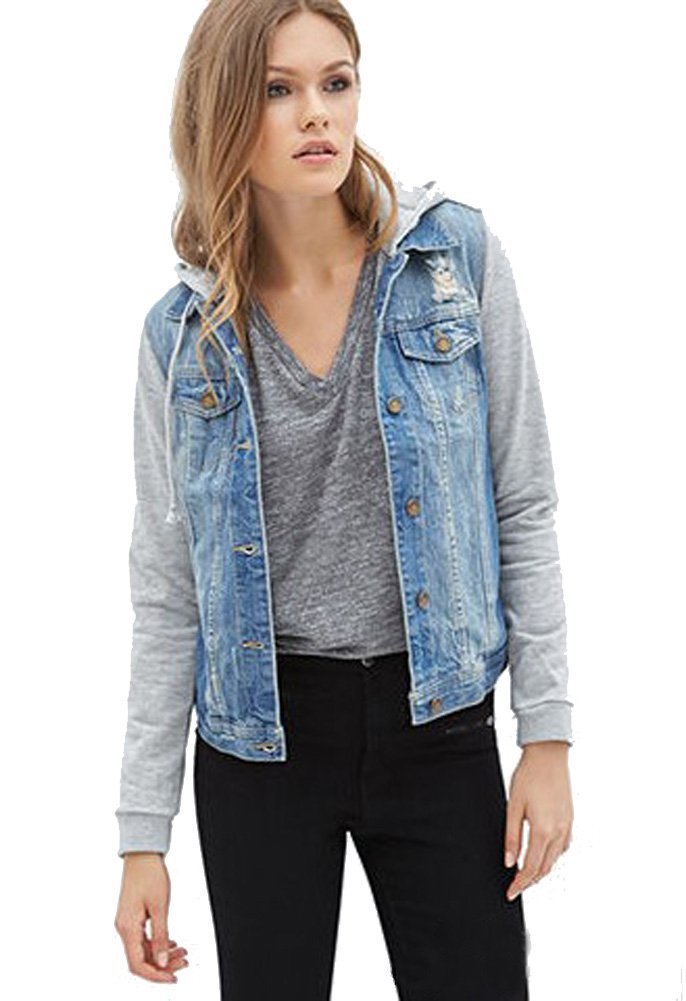 West denim vest with hood for women clothing line city â Womens denim shirts + FREE SHIPPING 