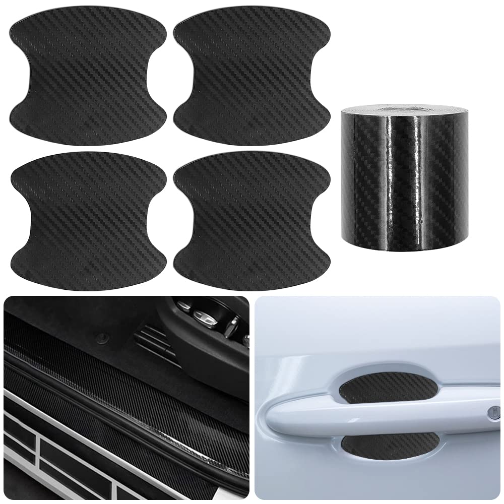 DaKuan Car Door Edge Guards and Handle Sticker, Carbon Fiber Anti ...
