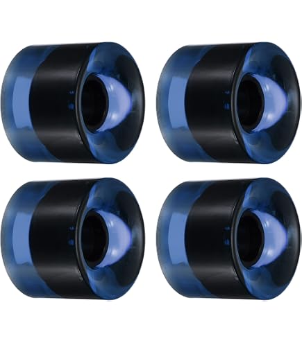 Lot De 4 Roues De Skateboard 65x43mm – PU 78A Translucide, Dureté Douce, Pour Cruiser, Longboard Ou Descente – Gris, Avec Roulements