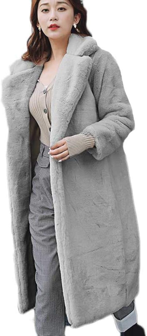 Amazon レディース ロングコート 裏ボア 防寒 あったか 冬用 レディースコート 無地 カジュアル ファーコート もこもこ アウター ゆったり エレガント ラペルネック あたたかい ファー ジャケット ボア コート ブルゾン 裏起毛 コート ジャケット 通販