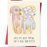 Beixian Funny Dog Birthday Card for Women, Best Friend Gift Decoration | Sassy Dog Humor Design, Double-Sided 8 x 5.3 Inches, Birthday Card Decoration Gift for Best Friends, Sisters, Girlfriends
