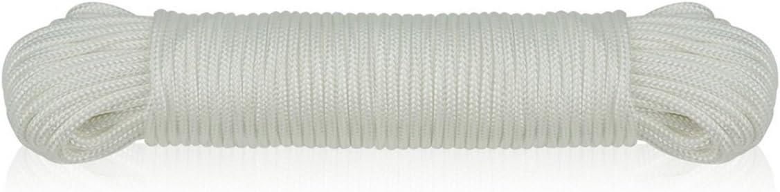 Diamond Braided Utility Rope,Multi-Purpose Flagline Rope, High Strength, 1/8",50 Feet, 100 Feet,150 Feet for DIY Projects, Camping, Cargo, Tie-Downs or Other