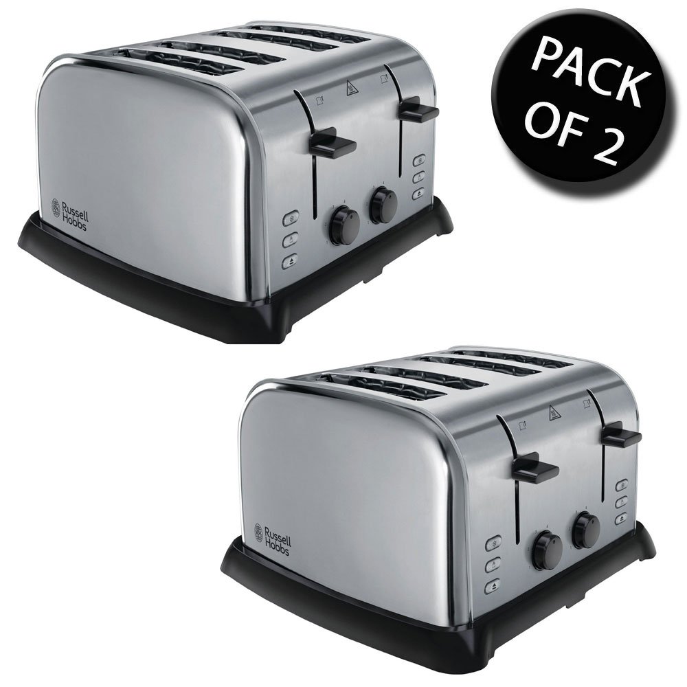 2x Russell Hobbs 22370 Stainless Steel 4 Slice Toaster Amazon.co.uk