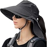 ZEXIAN Womens Sun Hat UPF 50+ Wide Brim and Ponytail Hole, Hiking Safari Hat with Neck Flap…