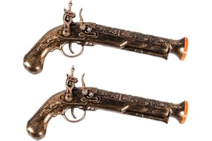 LANXITOWN 2 Pcs Pirate Gun Toy Pistol Fake Pistol Pirate Pistol Flintlock Pistol Prop for Pirate Costume Accessories Pirate Party Props