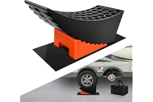 ROBLOCK Tandem Trailer Tire Change Ramp, Tire Lifts Up to 6.3", Raised Tire Change Ramp for Trailers Campers, RV Leveling Blocks with Chocks, Carry Bag, Dual Axle Tandem Wheel Aid,1 Pack