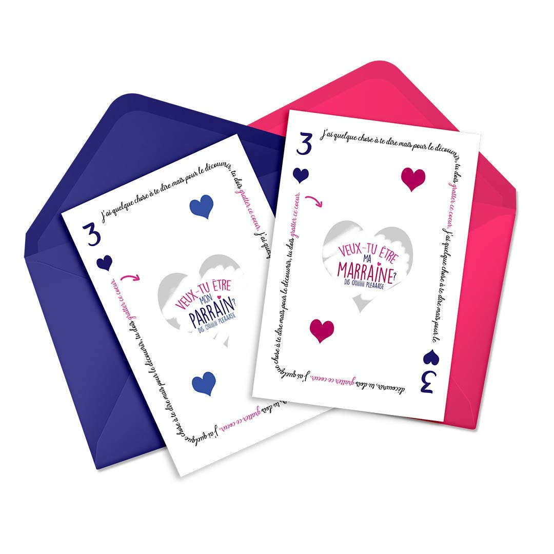 Code Parrain Ma Vie En Couleurs Duo de cartes à gratter"Veux-tu être ma Marraine" -"Veux-tu être mon