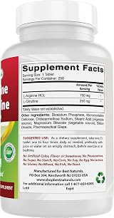 Best Naturals L Arginine L Citrulline Complex 1000 mg 250 Tablets view 6