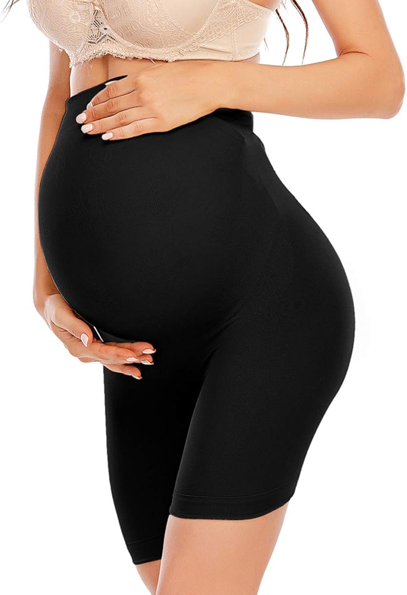 SEXYFROM Maternity Shapewear for Belly Support, High Waisted MidThigh