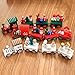 OULII Cute Wooden Mini Train Ornaments Kids Gift Toys for Christmas Party Kindergarten Decoration (Red)