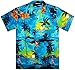 V.H.O. Funky Hawaiian Shirt, Shortsleeve, Surf, Turquoise, XXL