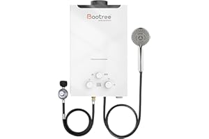 BAOTREE 14L Tankless Water Heater Propane with Digital Display, 3.66 GPM Portable Instant Hot Gas RV Water Heater with Overheating Protection for Indoor and Camping,85300 BTU